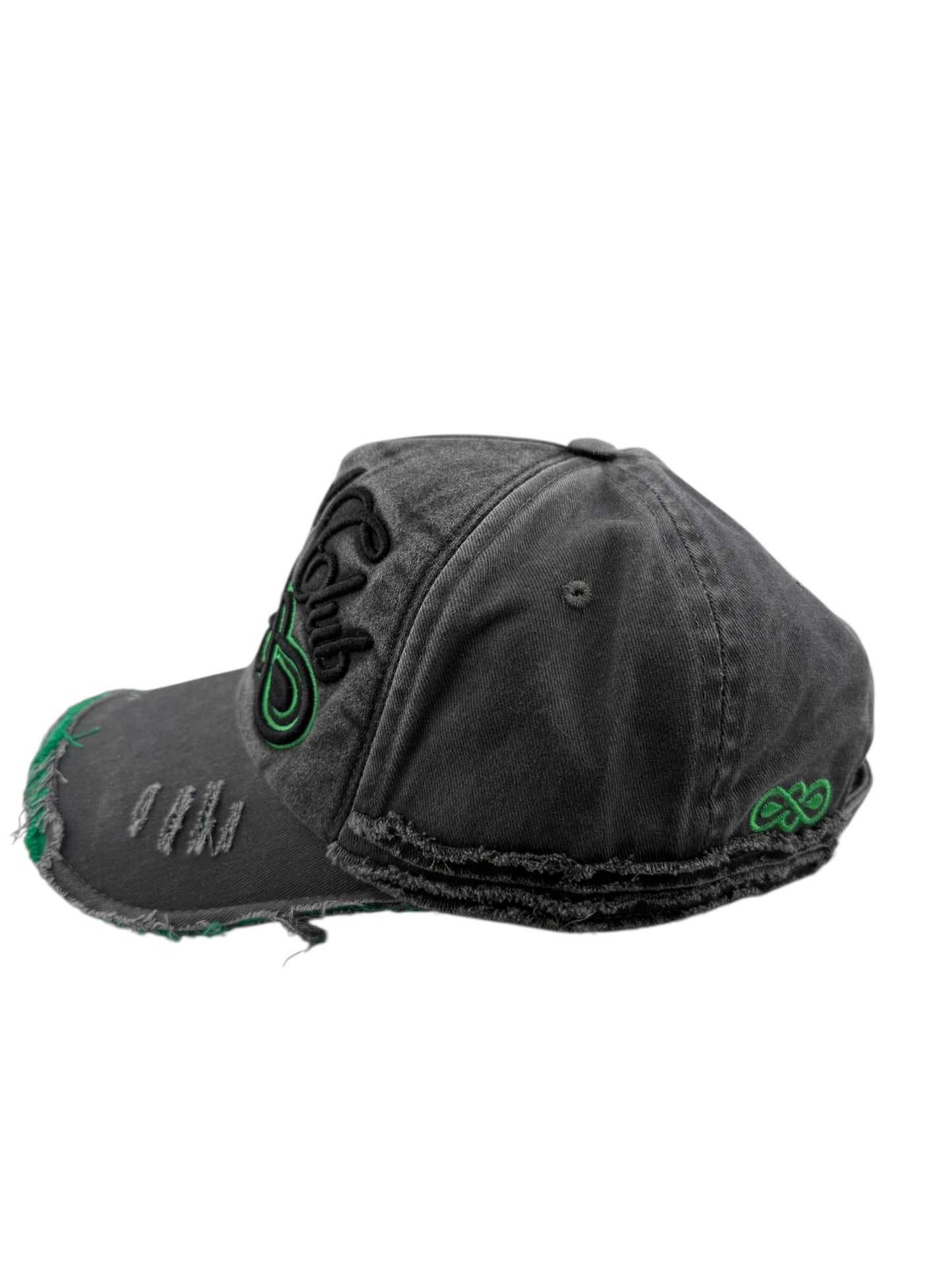 Charcoal Grey & Green Raw Cap