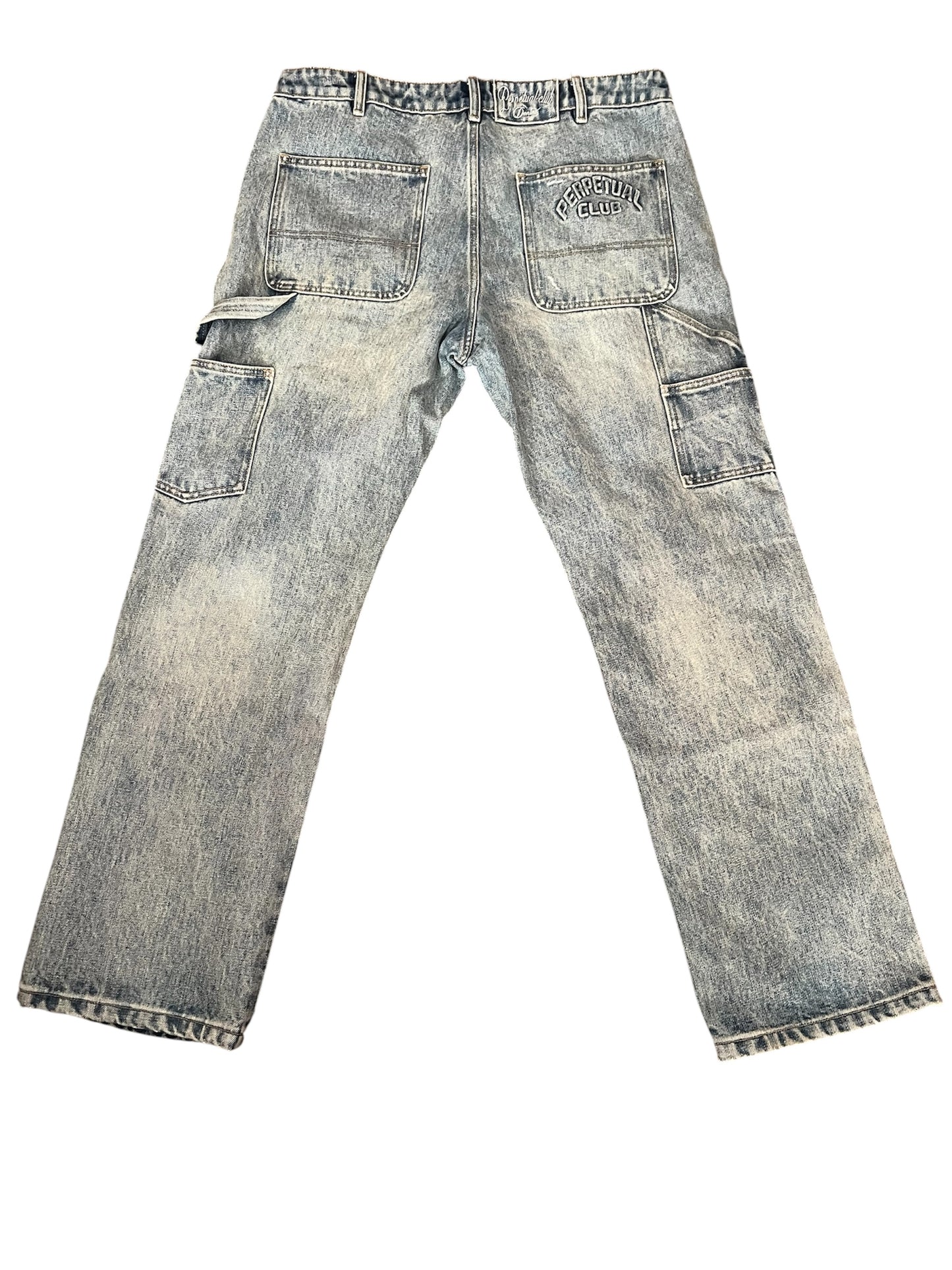 Blue denim trousers