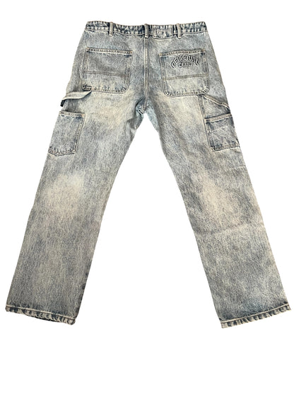 Blue denim trousers