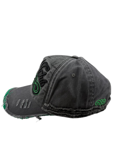 Charcoal Grey & Green Raw Cap